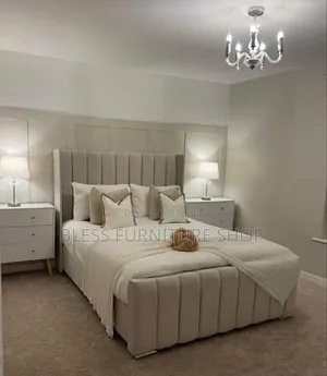 Off White Queen Size Bed Frame With Side Drawers