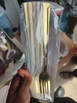 12pcs Premium Golden Spoon and Fork Set Stainless Steel