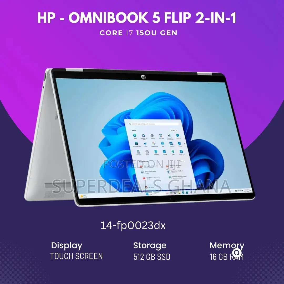 New Laptop HP OmniBook 5 Flip 14-fp0023dx 16GB Intel Core i7 SSD 512GB