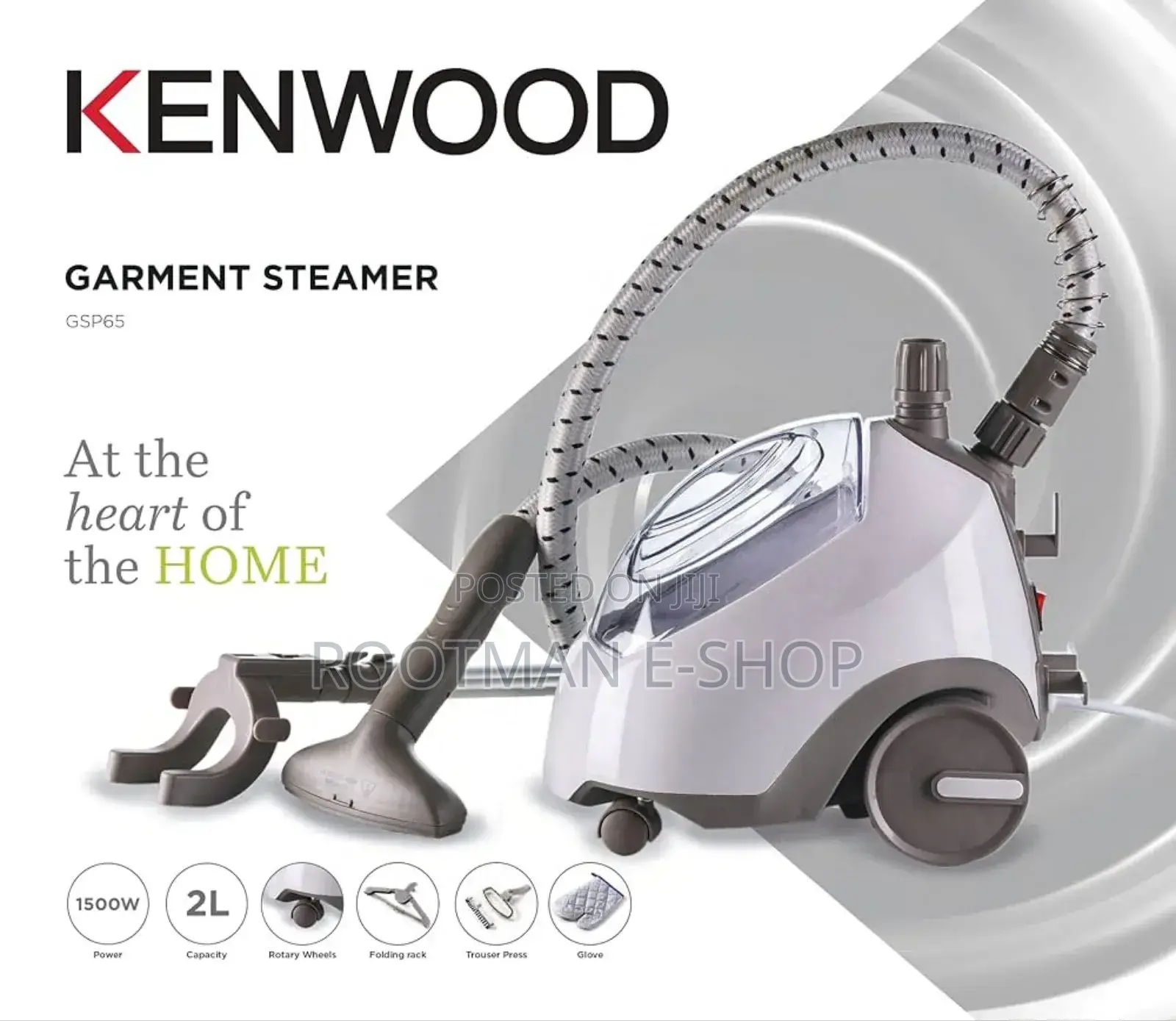 Kenwood Gsp65.500b Vertical Garment Steamer, 1500 Watt, 2 Liter