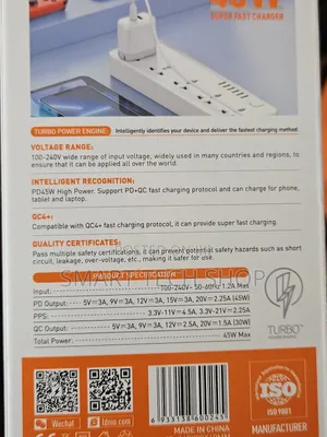 Ldnio A2526c Pd 45w Charger Type C For Phones Tablets. Dual Port.