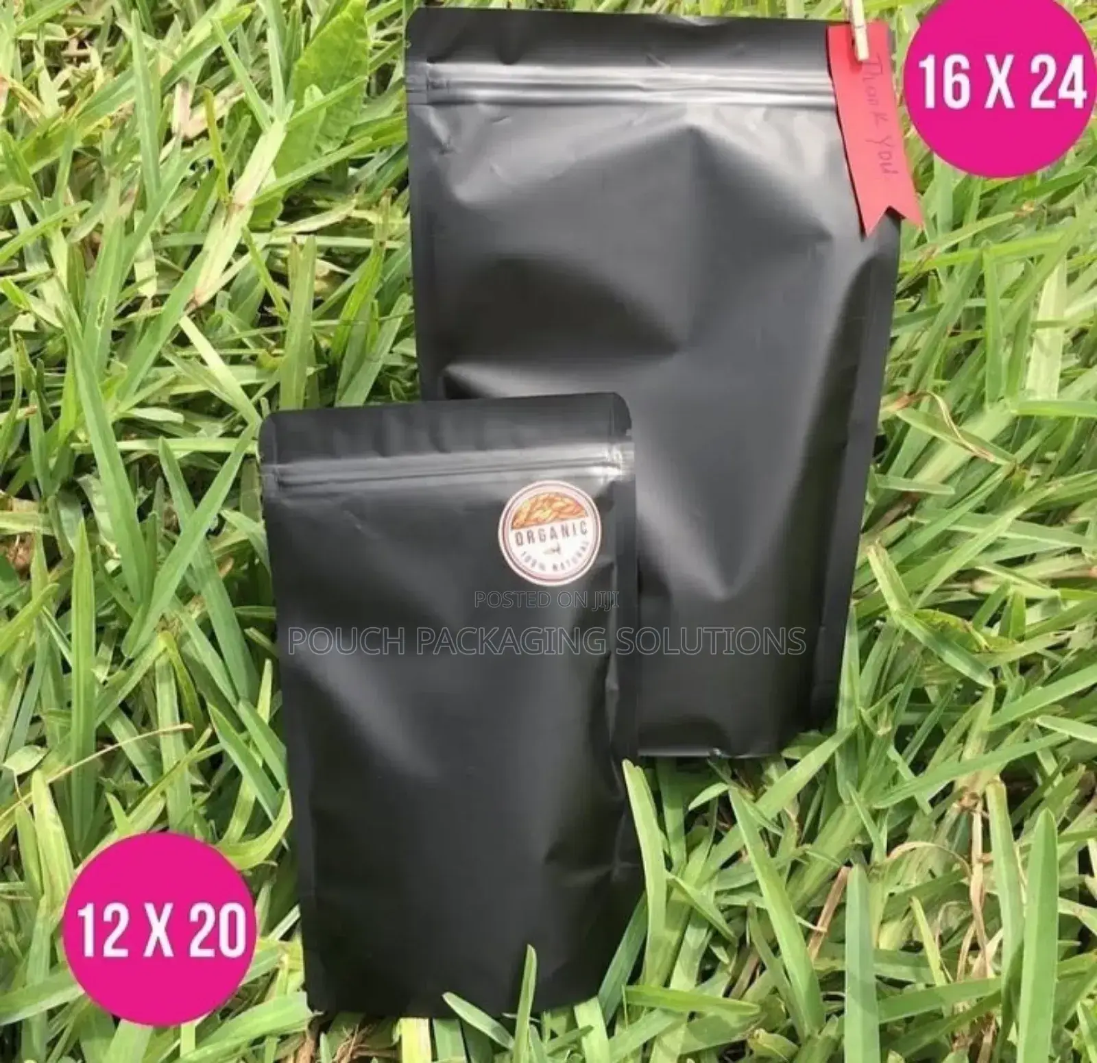 Matte Black Windowless Foil Pouches