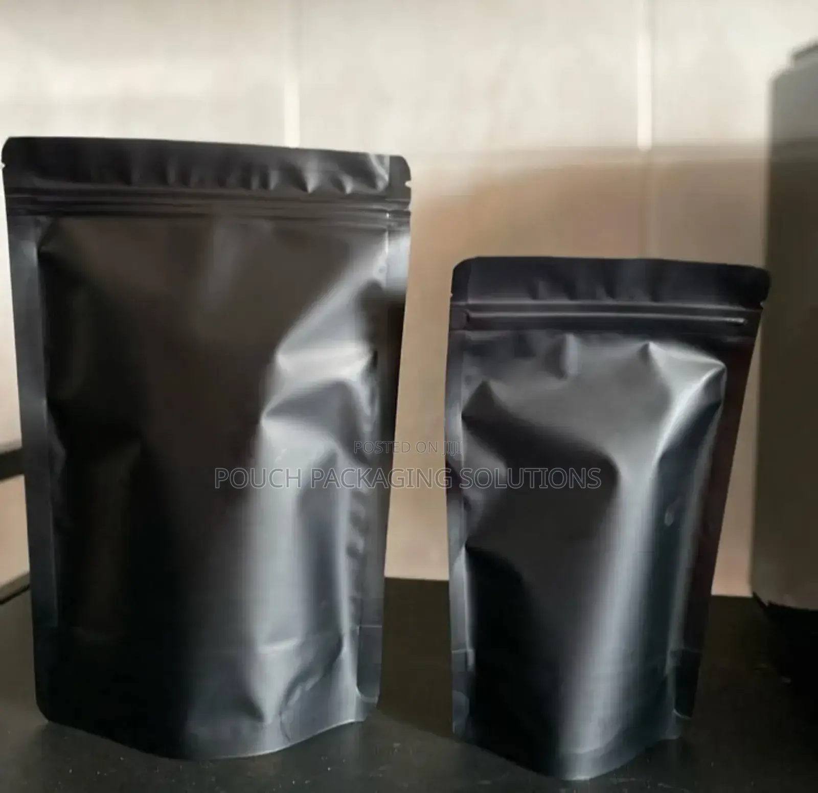 Matte Black Windowless Foil Pouches