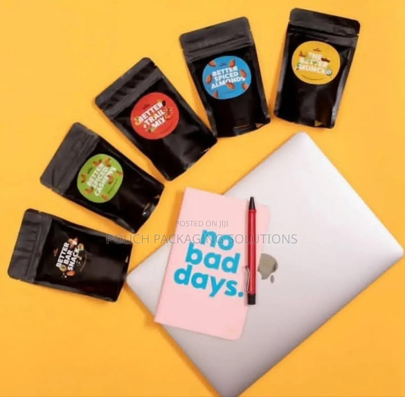 Matte Black Windowless Foil Pouches