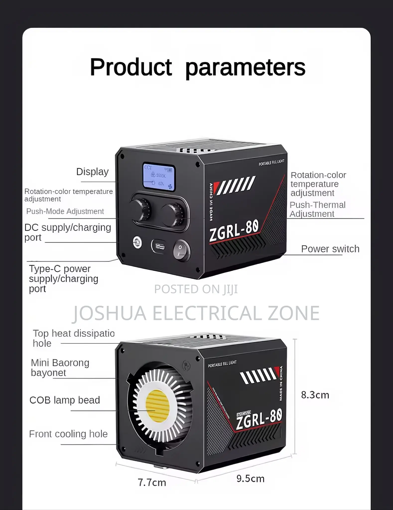 80w Led Video Light With Built-in Rechargeable Battery And Adjustable