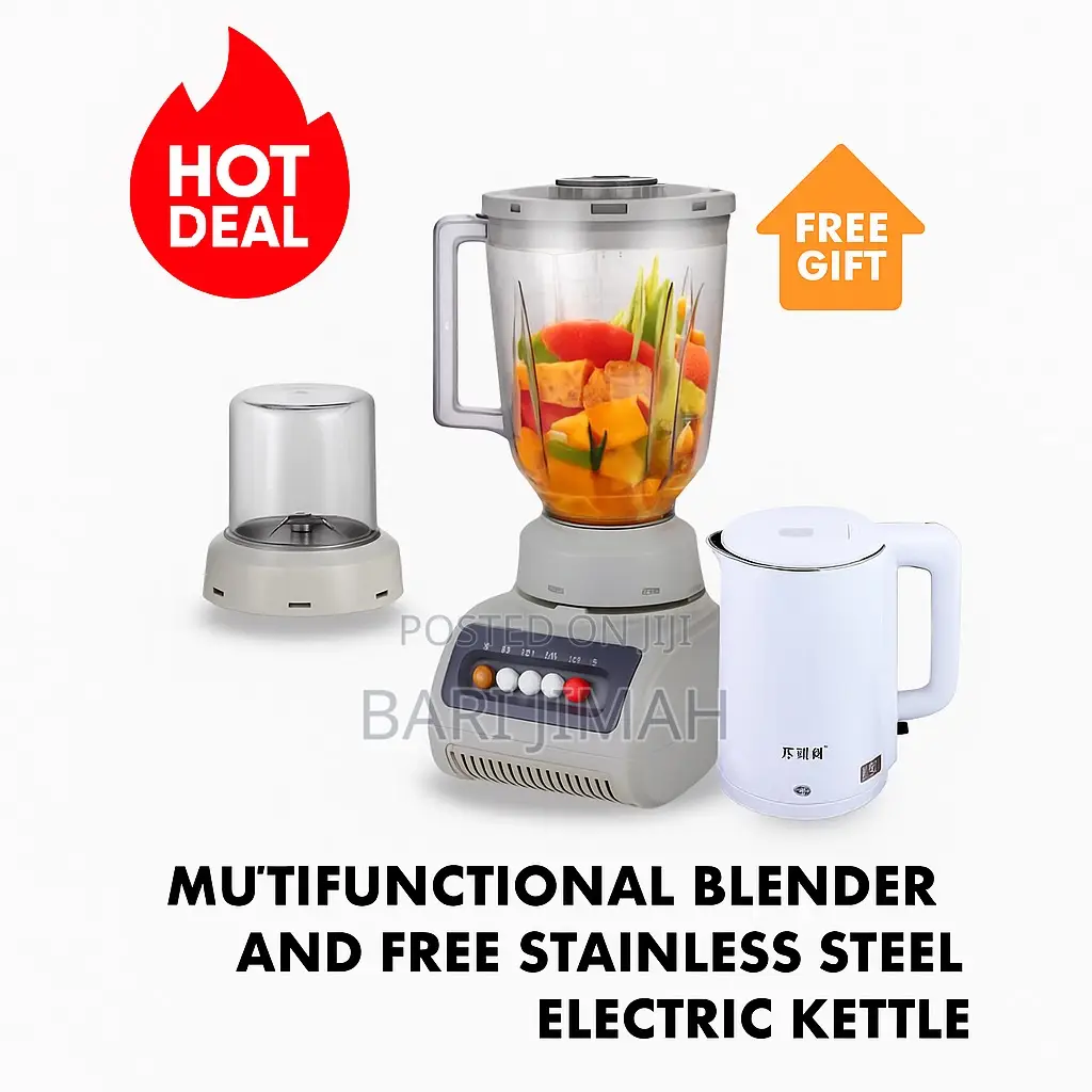 2 in on Unbreakable Blender + Free Stainless Steel Electric Kettle