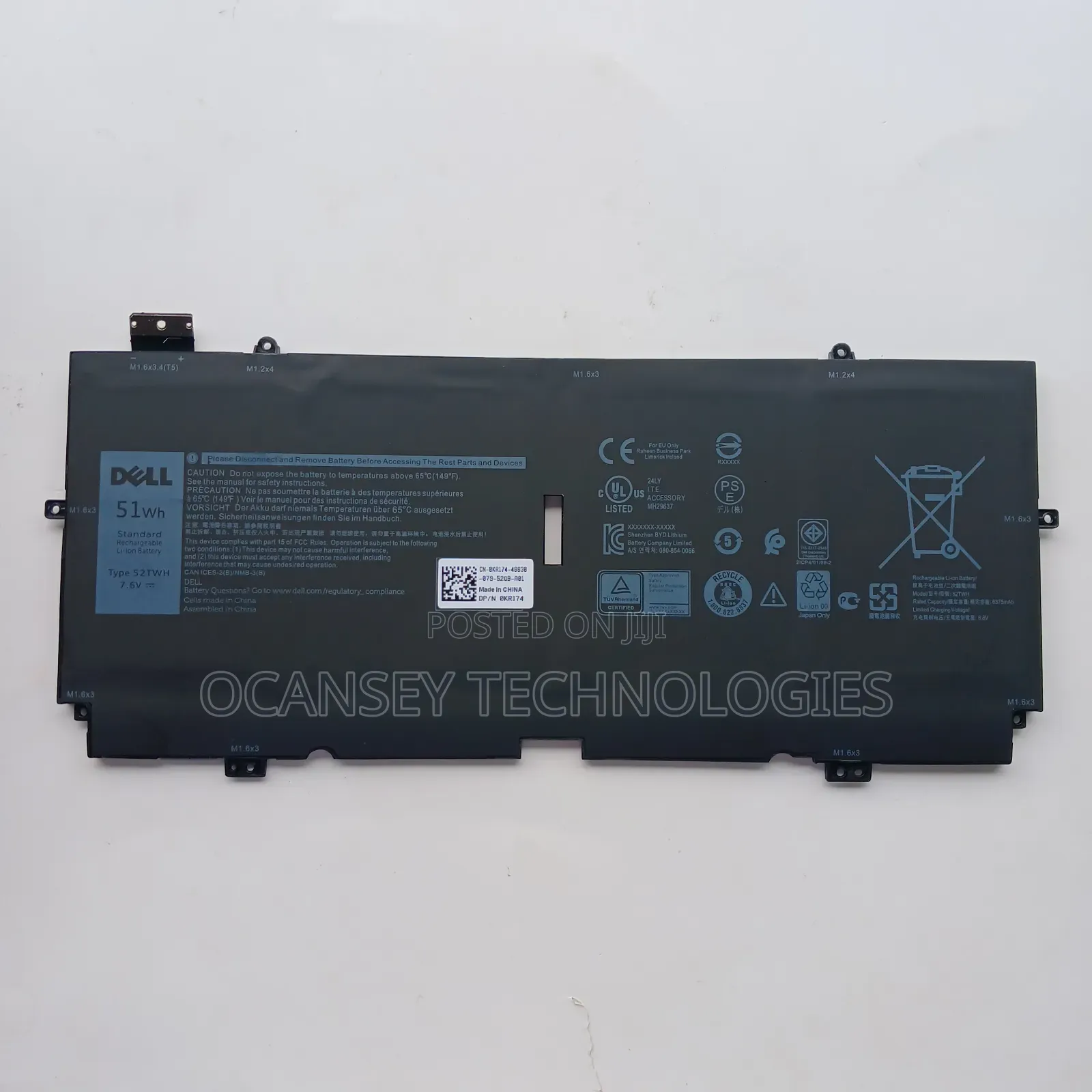 Original Dell 52twh Battery For Xps 13 7390 2-in-1 Series Notebook