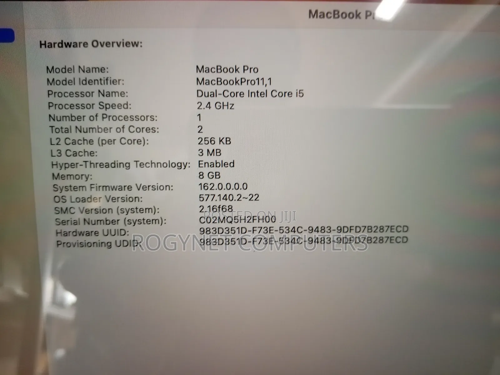Laptop Apple MacBook Pro 2013 8GB Intel Core i5 SSD 256GB