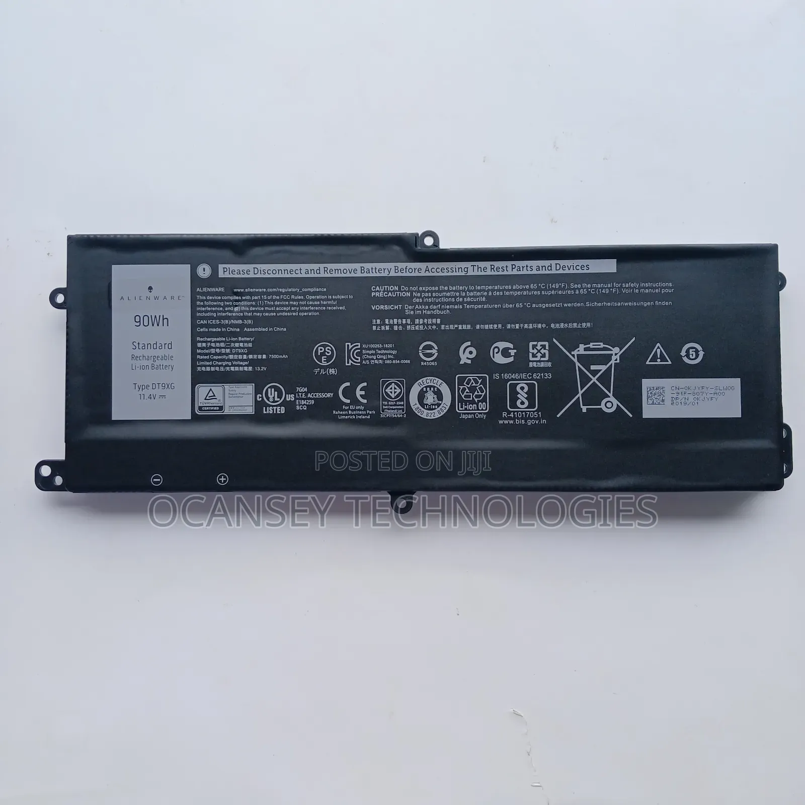 Original Dell Dt9xg Battery for Alienware Area-51m R1 R2 Alwa51m