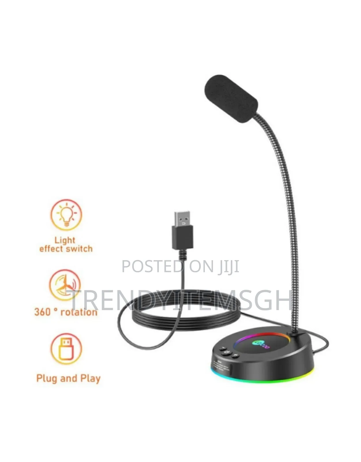 Usb Microphone RGB Color Computer Laptop Microphone