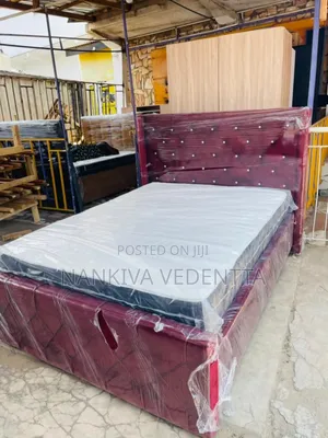 Double Fabric Bedframe With Mattress