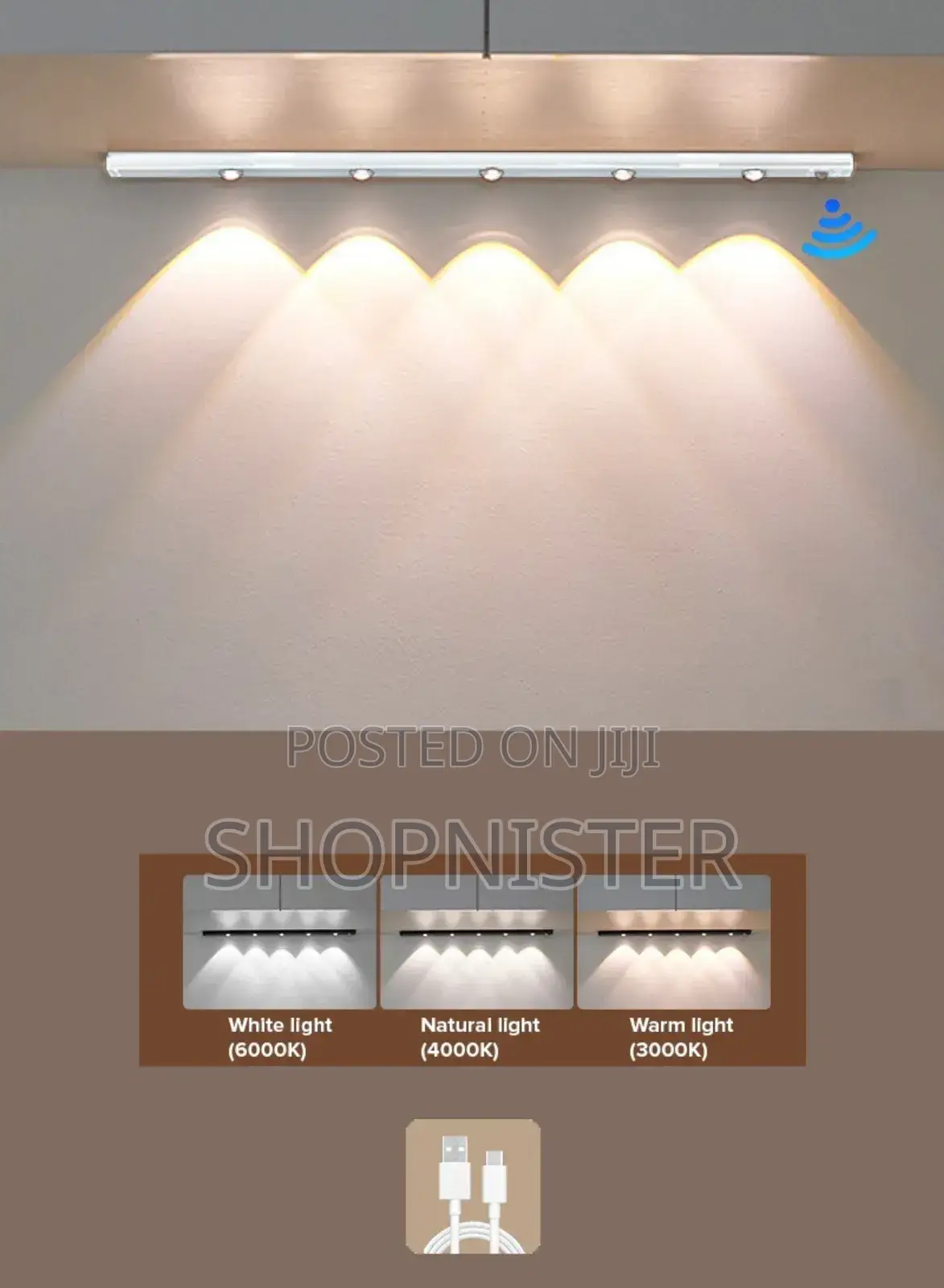 23.6" Under Cabinet Light -motion Sensor 5 Leds Rechargeable