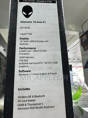 New Laptop Dell Alienware 18 Area-51 32GB Intel Core Ultra 9 SSD 2T