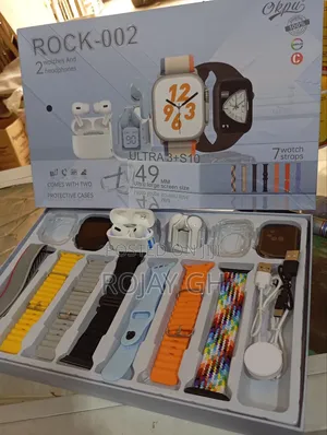 Rock-002 Smartwatch Combo for Couples, 2 Smart Watches, 2 Airpods 