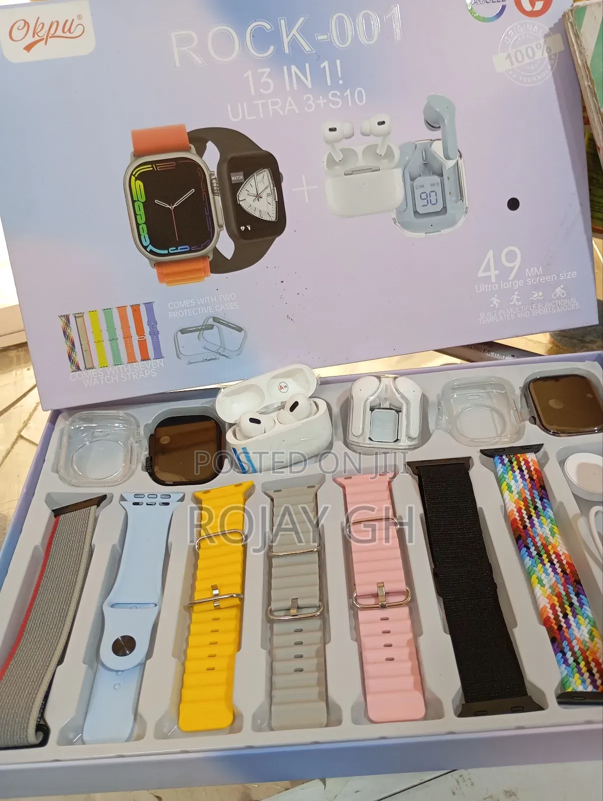 Rock-001 Smart Watch Combo for Couples With 2 Smart Watches, 2 Airpods