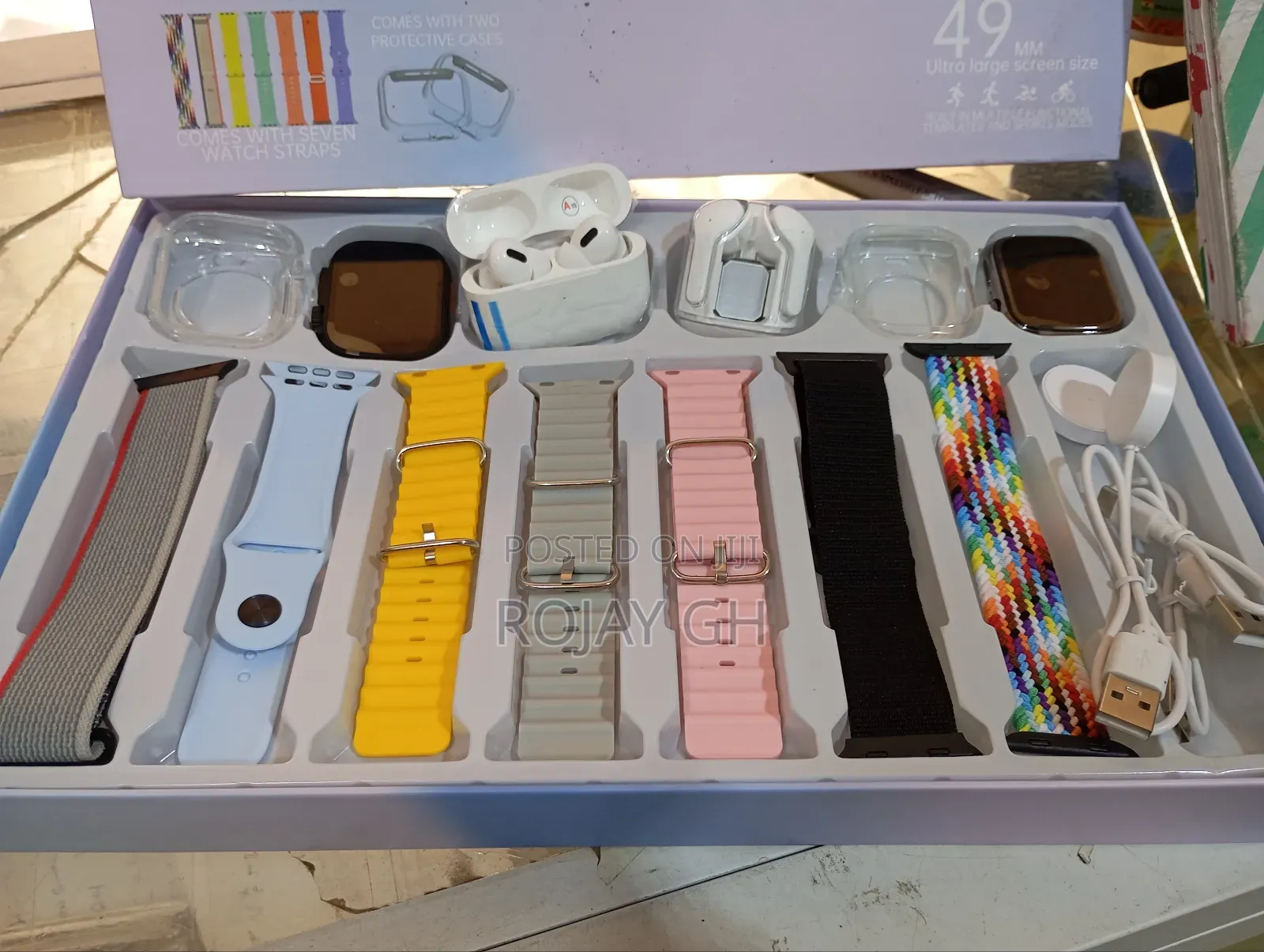 Rock-001 Smart Watch Combo for Couples With 2 Smart Watches, 2 Airpods