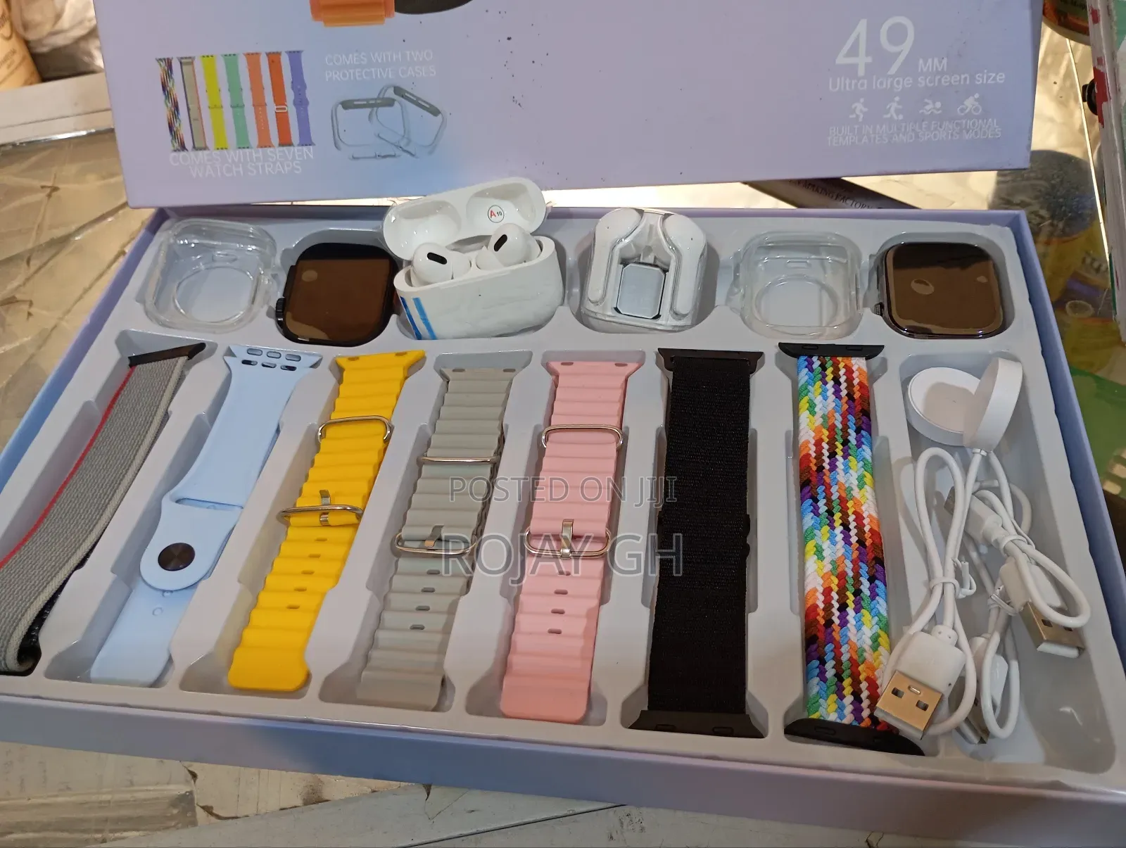 Rock-001 Smart Watch Combo for Couples With 2 Smart Watches, 2 Airpods