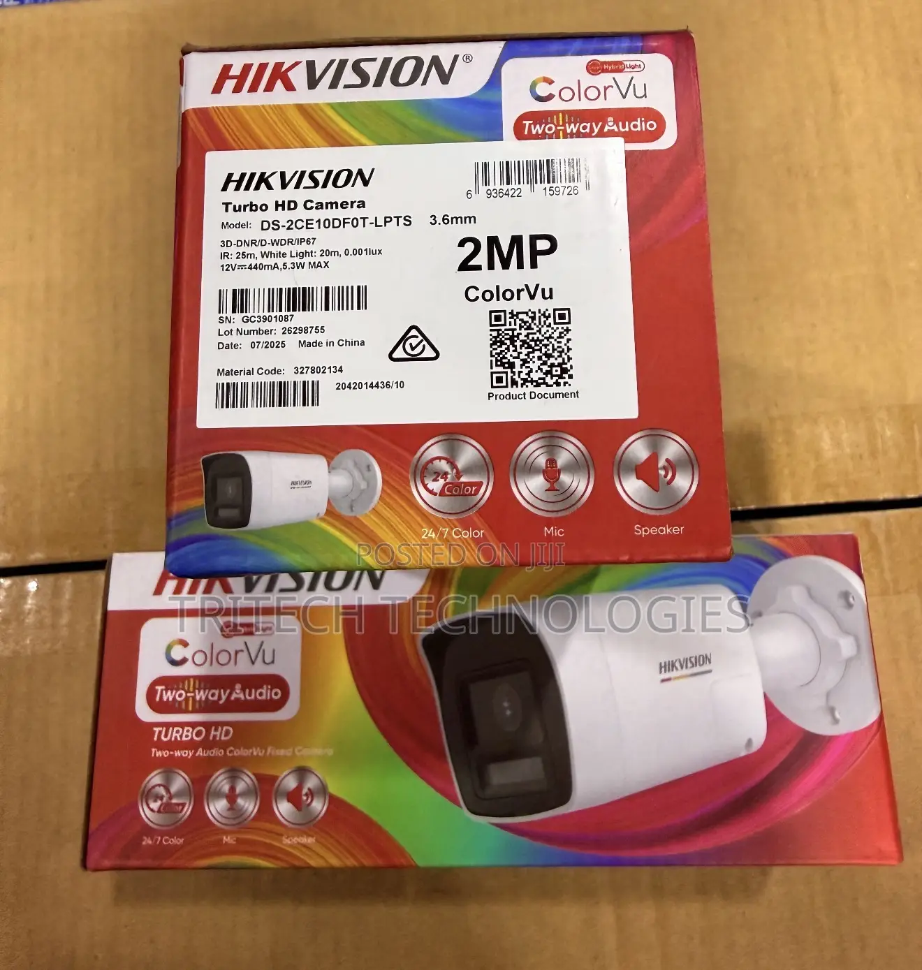 Hikvision 2mp Two Way Audio Full-Color Bullet Camera Ds-2ce10df0t-LPTS