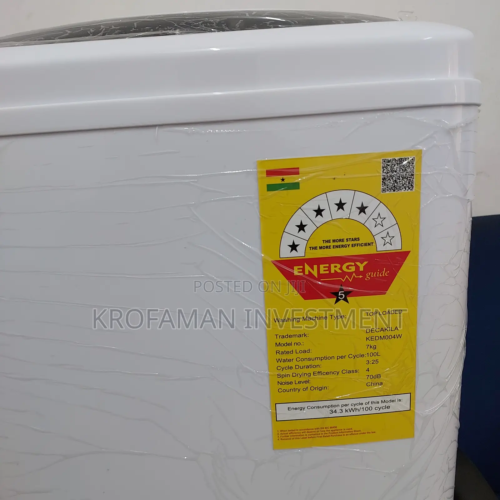 Decakila 7kg Single Tub Semi Automatic Washing Machine
