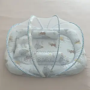 Portable Baby Bed With an Integrated Mosquito Net.