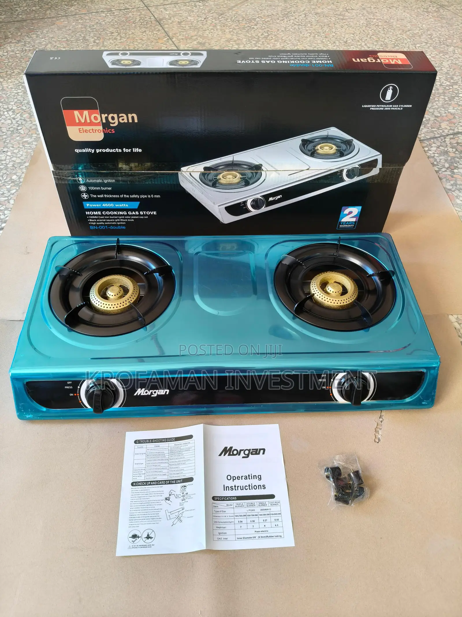 Morgan 2burner Stainless Steel Gas Burner