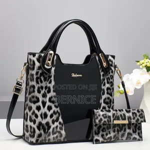Stylish Leopard Print Handbag With Matching Wallet