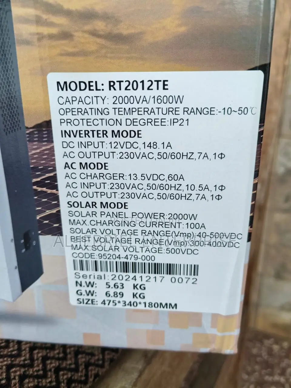1.6kw Hybrid Inverter Charger