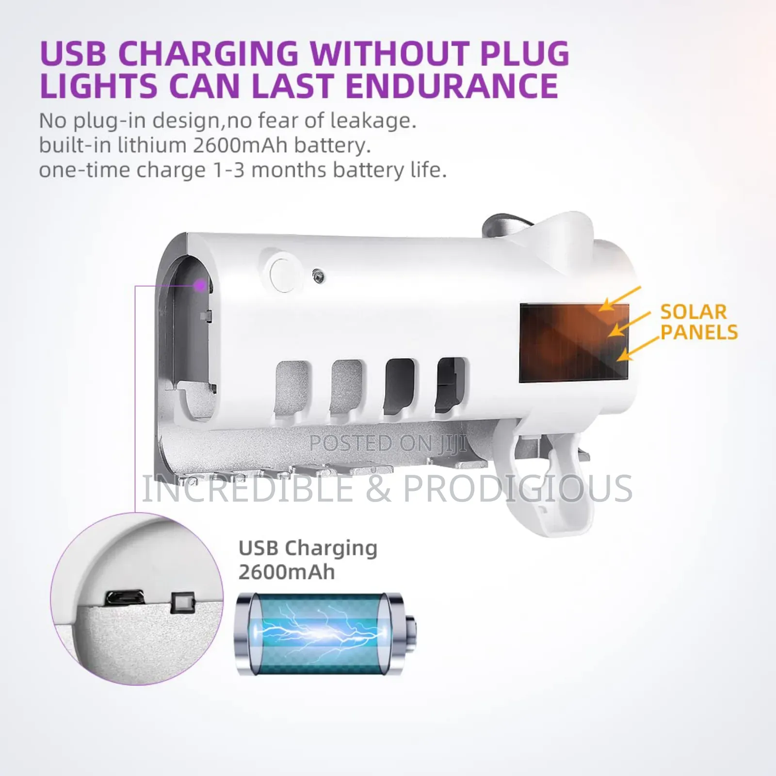 Sterilizer Chargeable Toothpaste Dispenser And Brush Holder