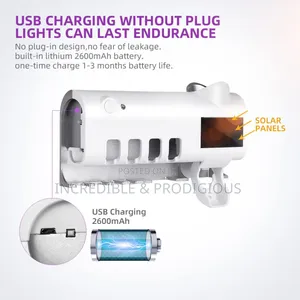 Sterilizer Chargeable Toothpaste Dispenser And Brush Holder