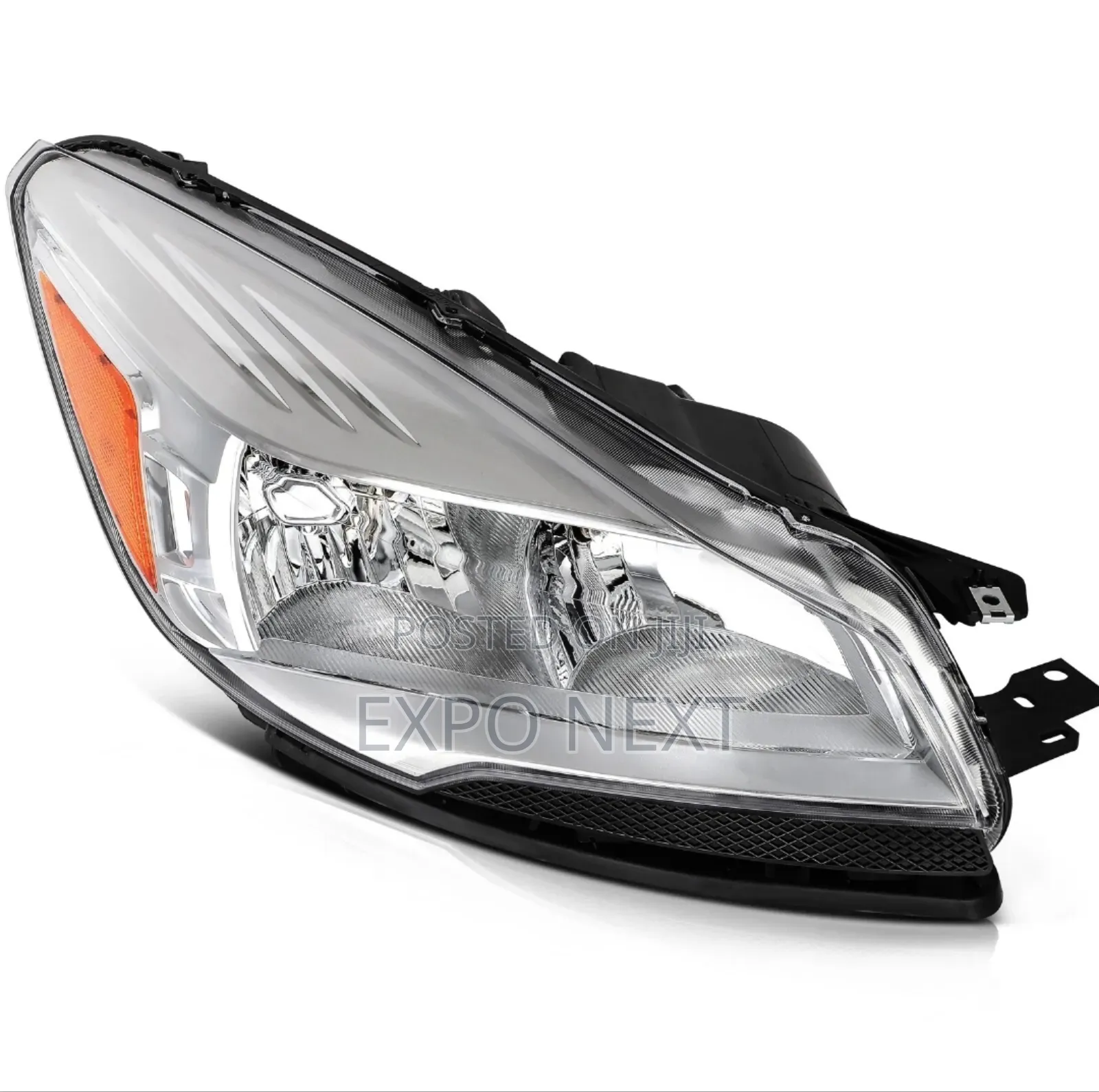Headlight For 2013-2016 Ford Escape Halogen Chrome Pair
