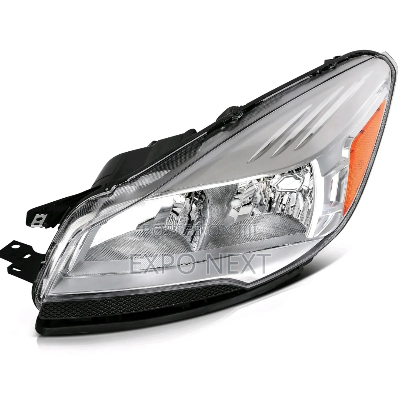 Headlight For 2013-2016 Ford Escape Halogen Chrome Pair
