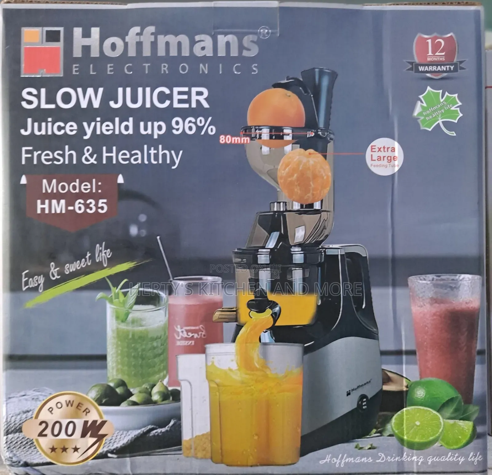 Hoffmans Electric Slow Juicer 200w