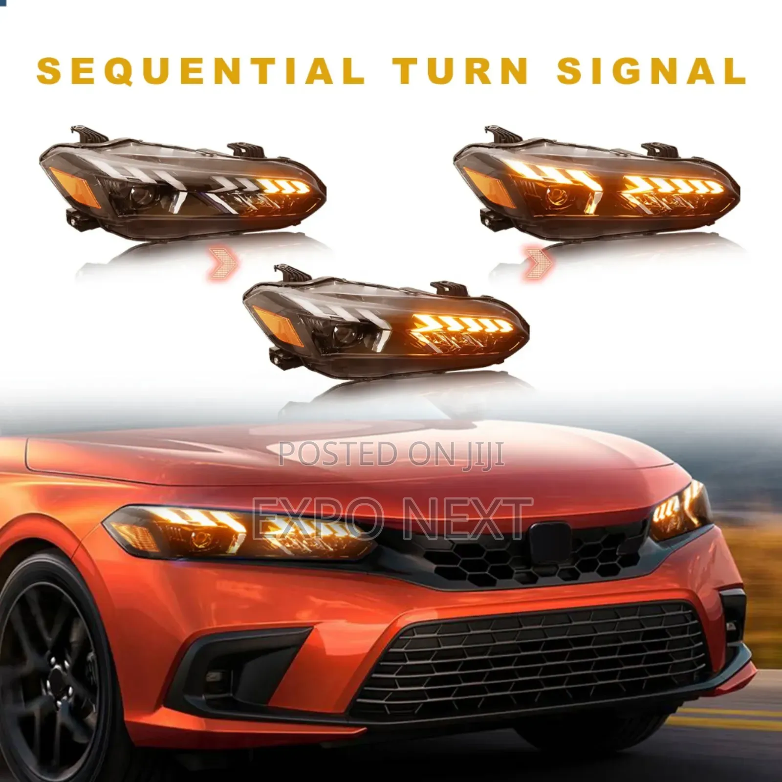 Full Led Headlights For 11th Gen Honda Civic 2021-2023