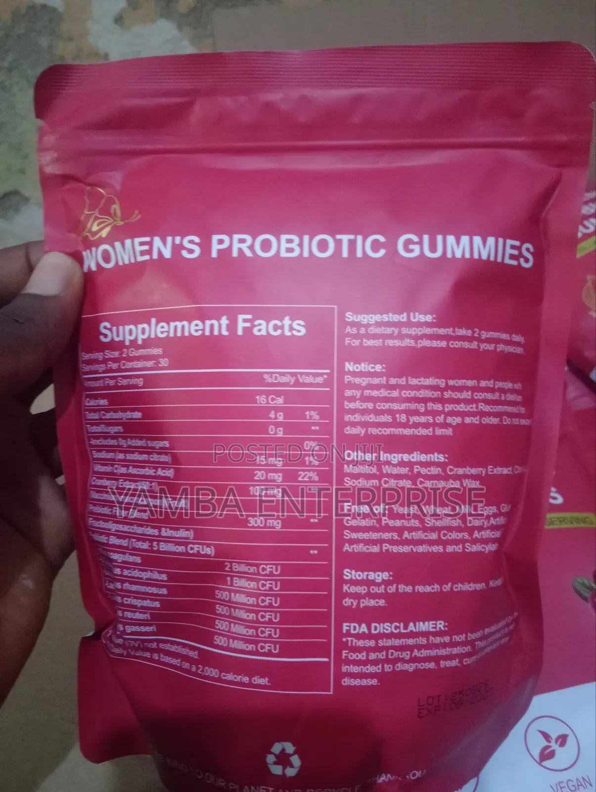 Women’S Probiotic Gummies – Cranberry Flavor (60 Gummies)