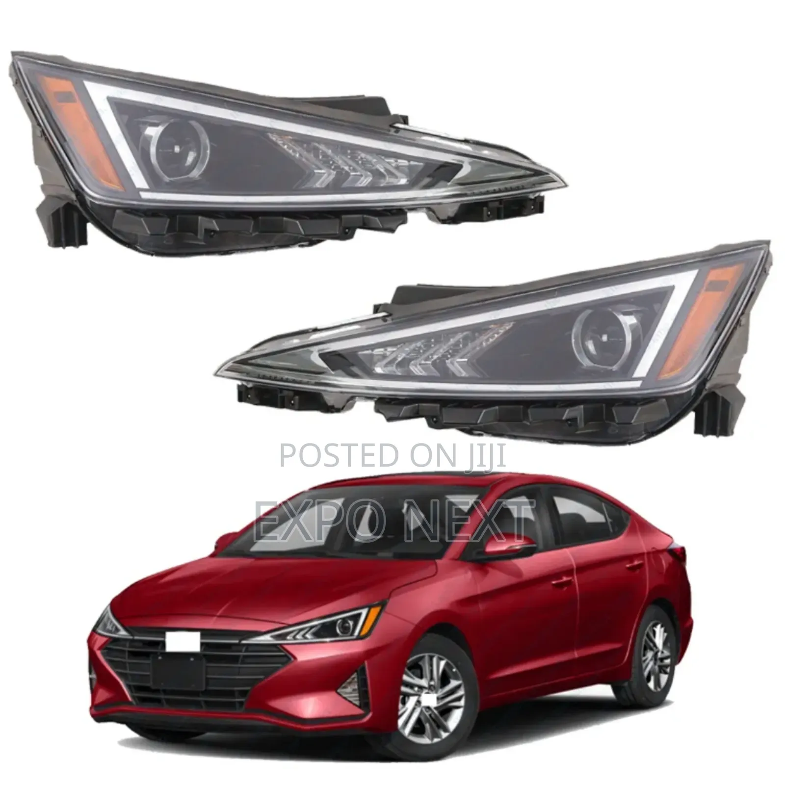 2019-2020 Hyundai Elantra Headlight Halogen Headlamps Pair
