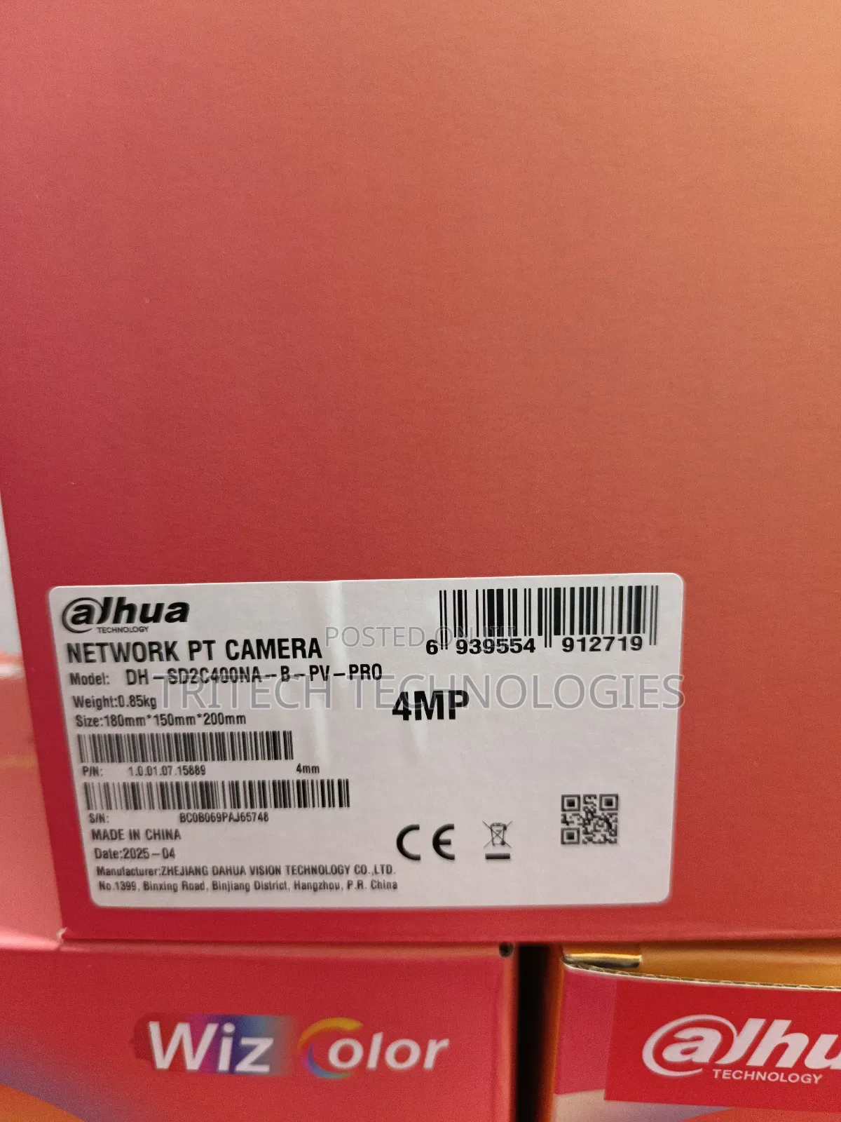 Dahua 4mp Wiz Color Mini Pt Camera Sd2c400na-B-Pv-Pro