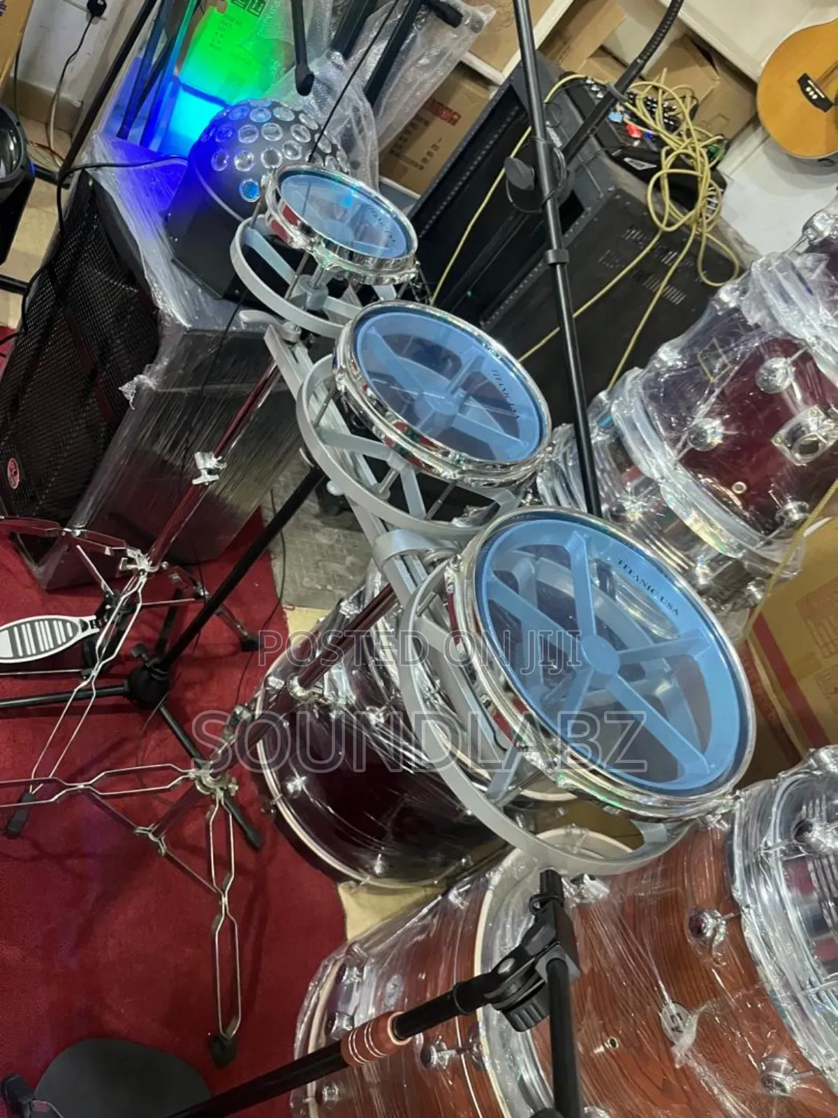 Set Of Roto Toms (Shell-less Drums Known For Their Rapid-tuning )