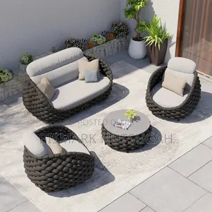 Outdoor Woven Sofa Set With Table