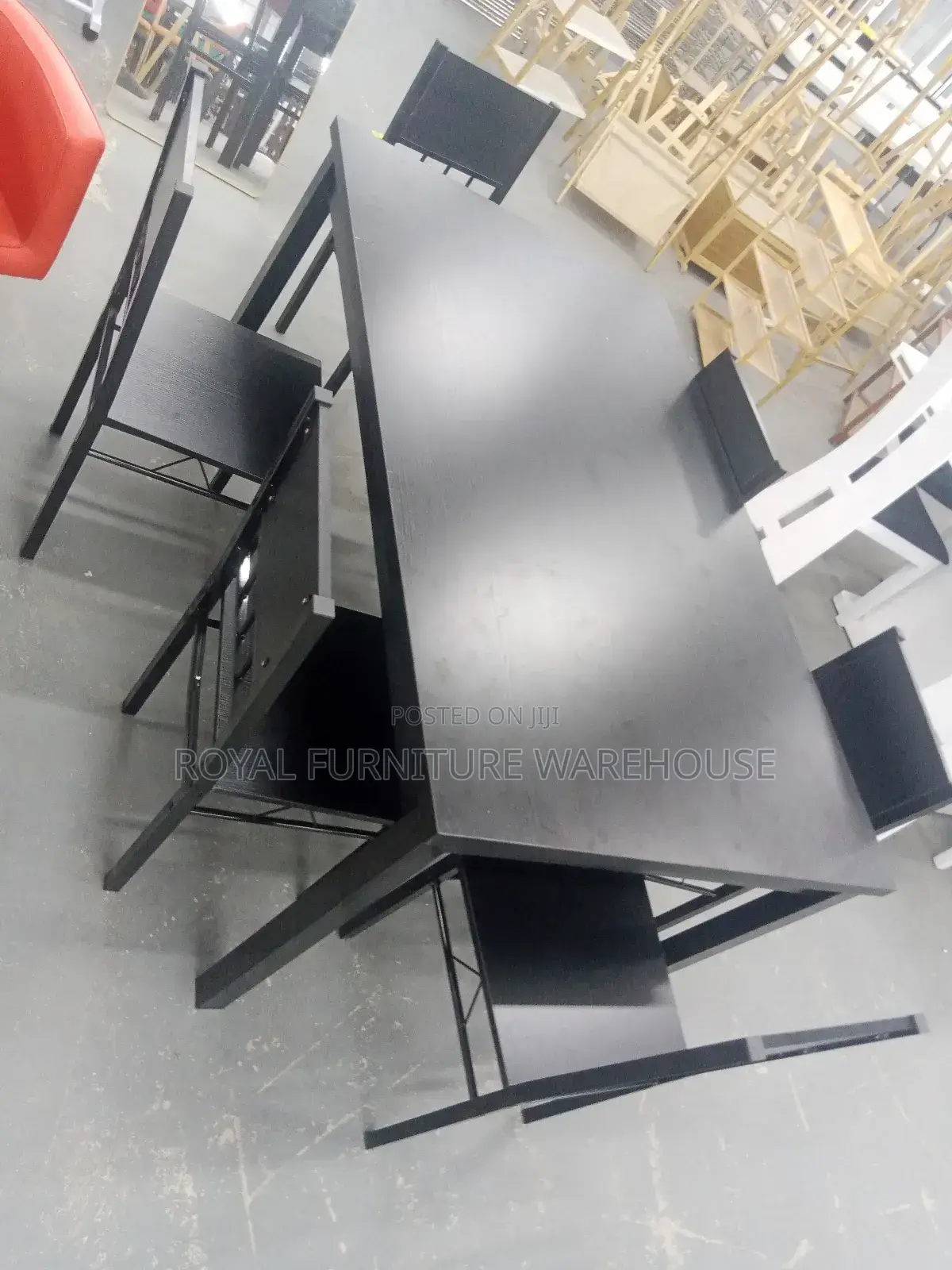 Original 6 Seater Black Wooden Dining Set