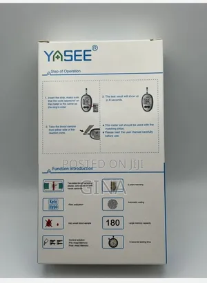 Yasee Blood Glucose Test Strips With Machine And Lancet.