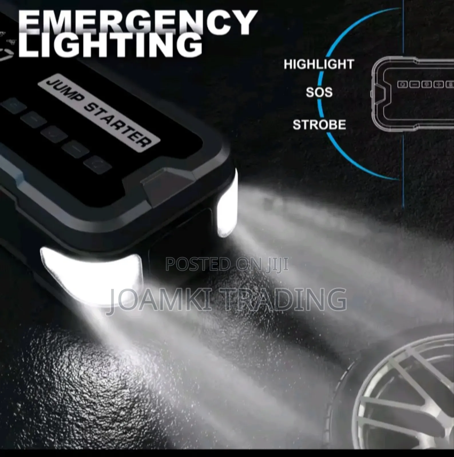 Car Jump Starter With Tyre Inflator, 4000a Peak Current, 24,000mah