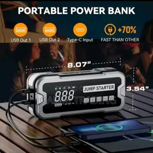 Car Jump Starter With Tyre Inflator, 4000a Peak Current, 24,000mah