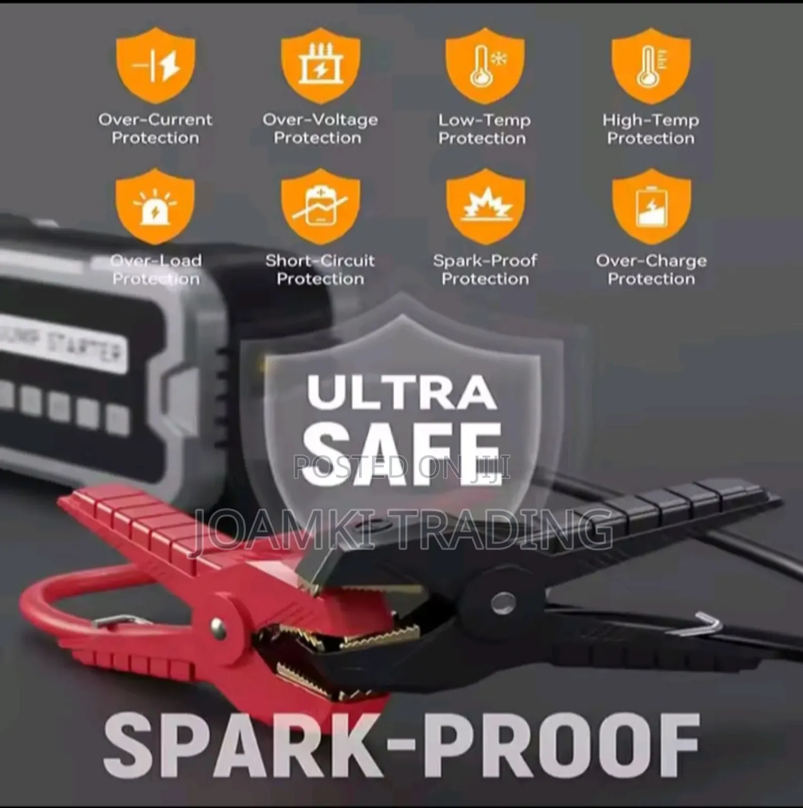 Car Jump Starter With Tyre Inflator, 4000a Peak Current, 24,000mah