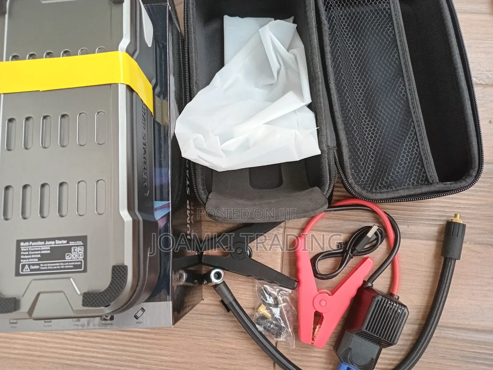 Car Jump Starter With Tyre Inflator, 4000a Peak Current, 24,000mah