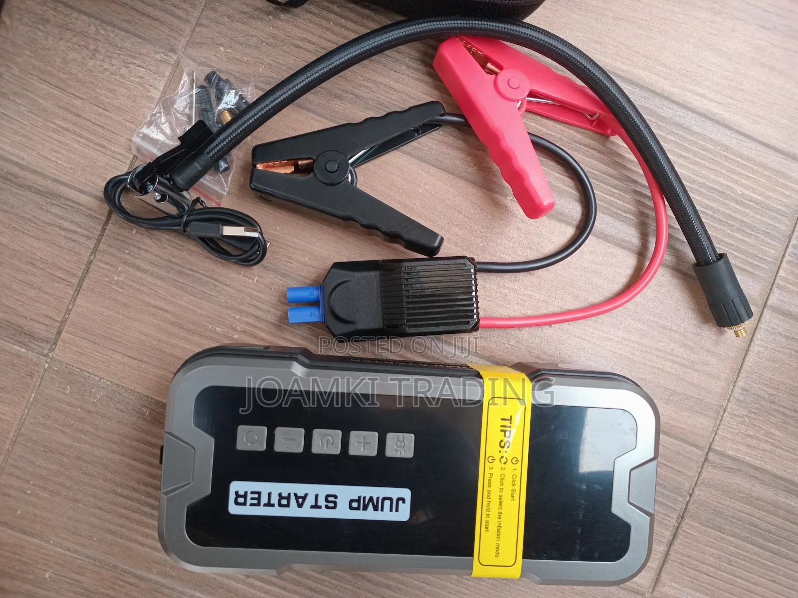 Car Jump Starter With Tyre Inflator, 4000a Peak Current, 24,000mah