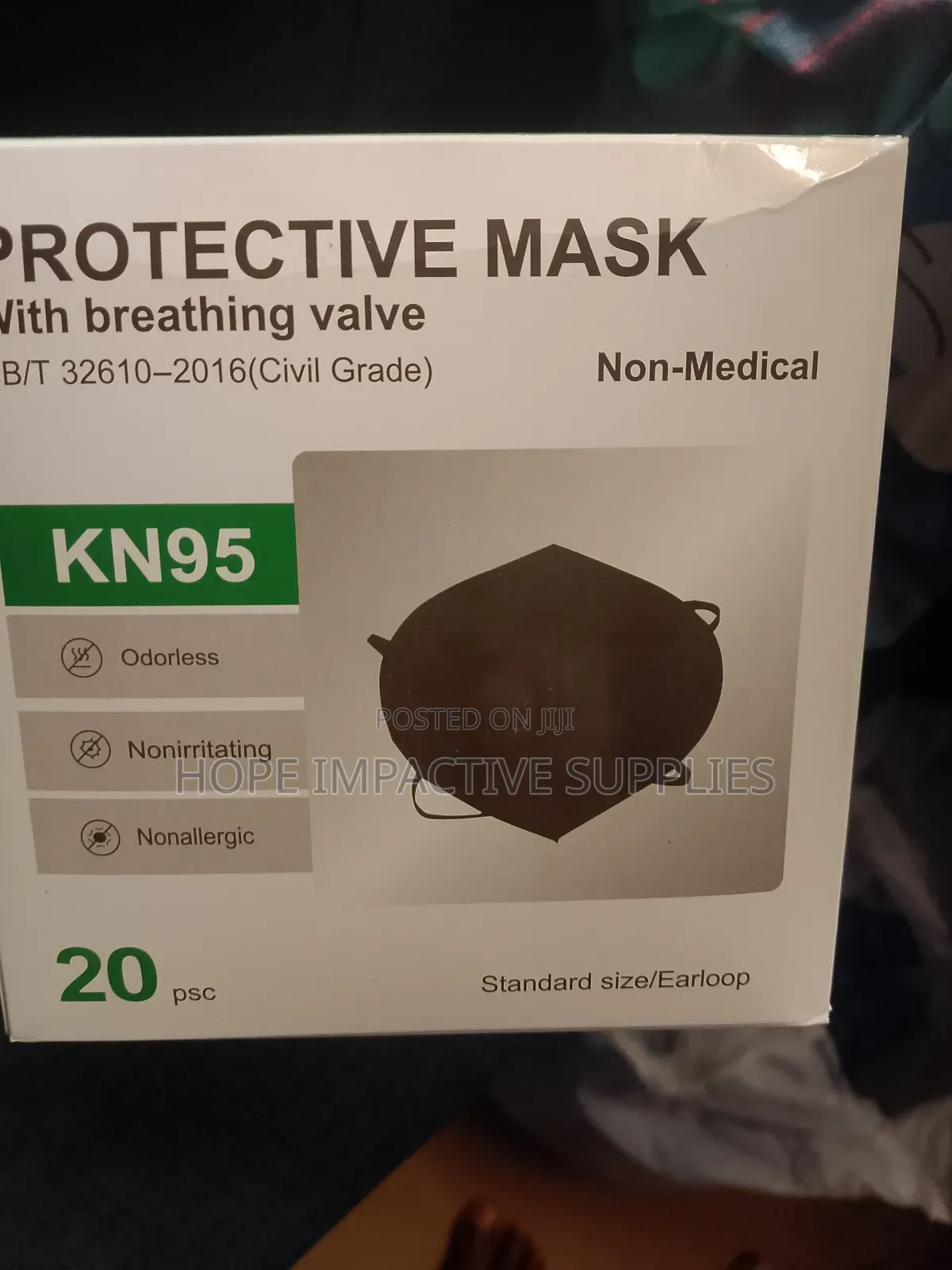 Kn95 Nose Mask With Valve<> Black - [20pcs Per Pack].