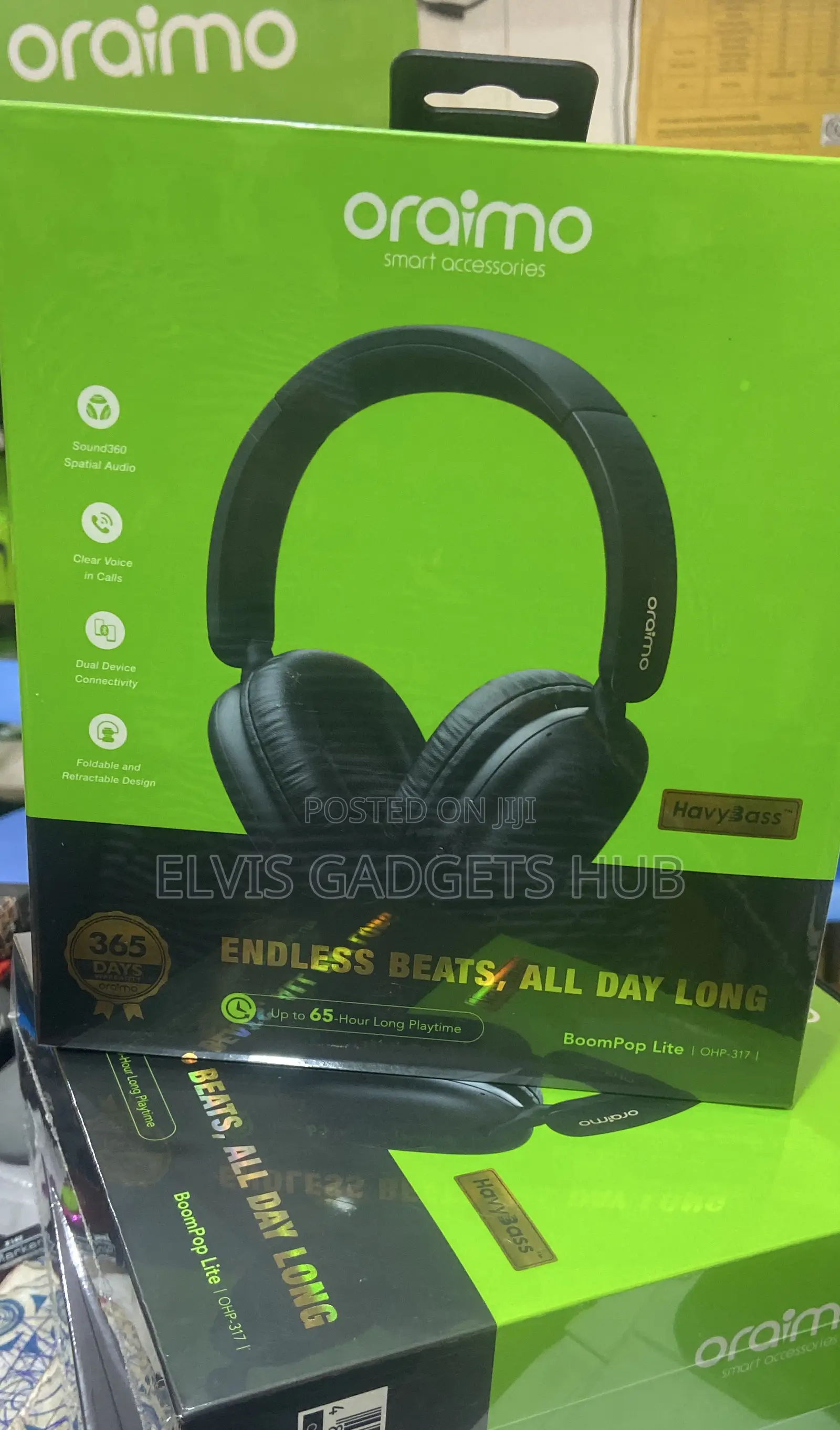 Oraimo Boompop Lite Enc Over-Ear Wireless Headphones