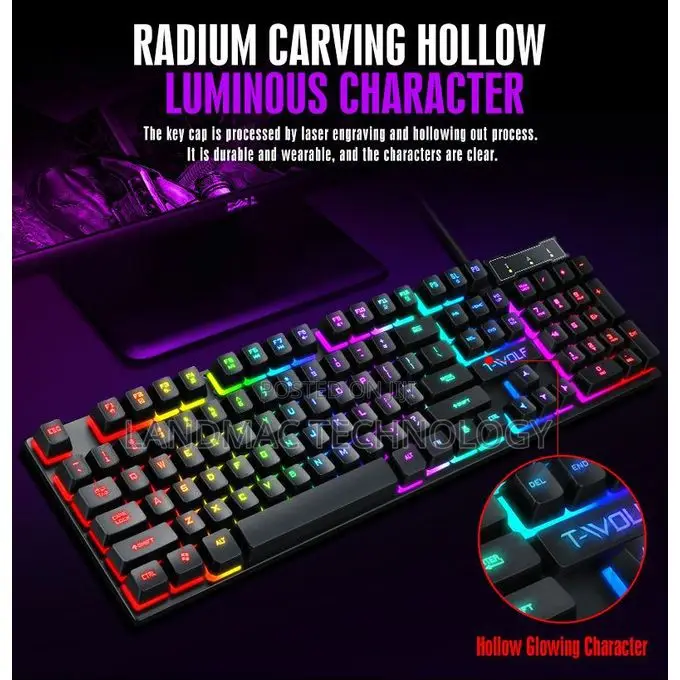 T-wolf 3-piece Illuminated Gaming Mouse And Keyboard Set