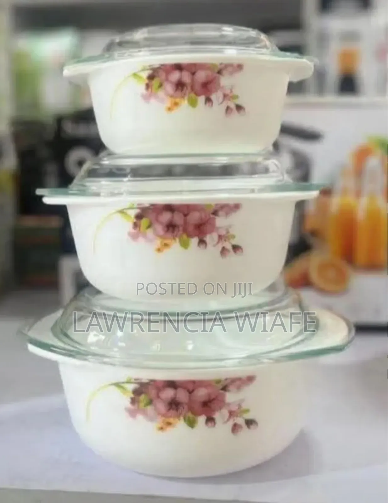 3pcs Coloured Pyrex Bowl