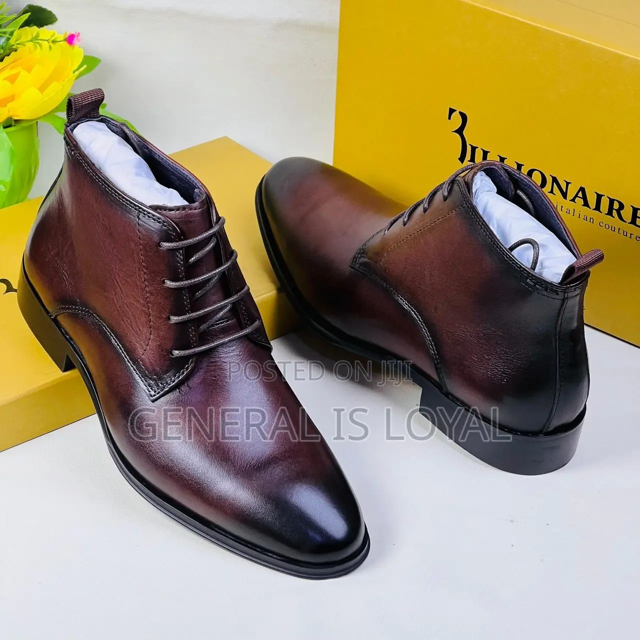 Billionaire Coffee Leather Lace Men’S Boot